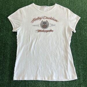 Vintage Harley Davidson T-Shirt Womens Large White 105th Anniversary‎ Biker Y2K